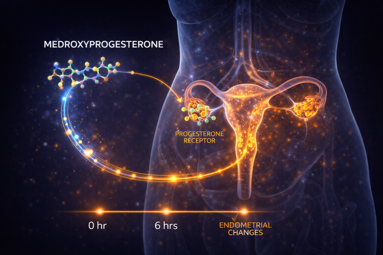 Medroxyprogesterone tablets used for hormone therapy